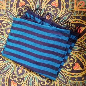 Blue Stripped Blanket Scarf Wrap